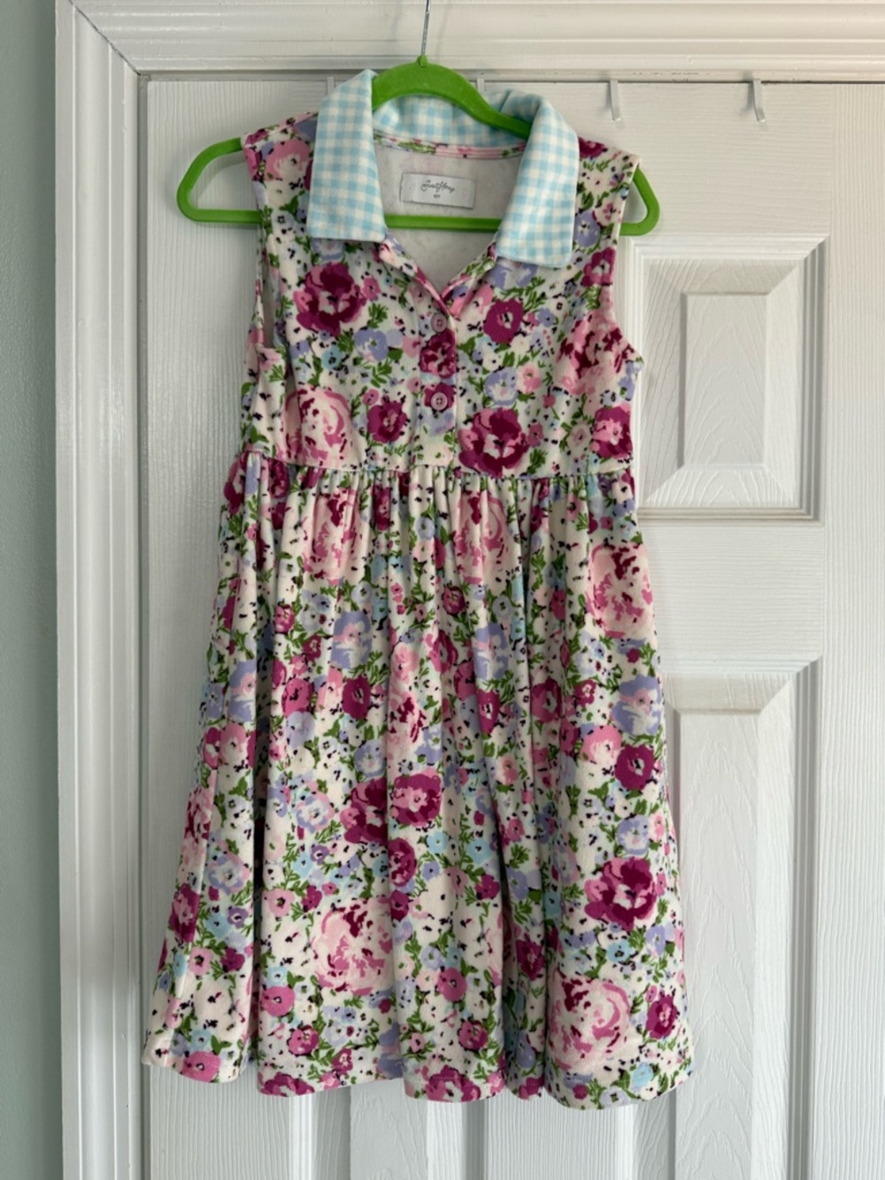 SweetHoney Pink & Light Blue Floral Cotton Dress